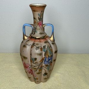 Antique Amphora Austrian Nippon Royal Floral Hand Painted Gold Detailed Vase